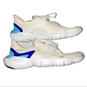 Nike Free RN 5.0 Sail/Aurora Green-Racer Blue AQ1316-103 Women's Size 11